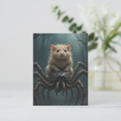 Hamster rijdt op een spin briefkaart (Staand voorkant)