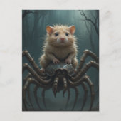 Hamster rijdt op een spin briefkaart (Voorkant)