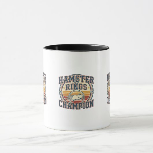 Hamster Rings Champion Retro Design Mok (Midden)