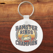 Hamster Rings Champion Retro Design Sleutelhanger (Voorkant)