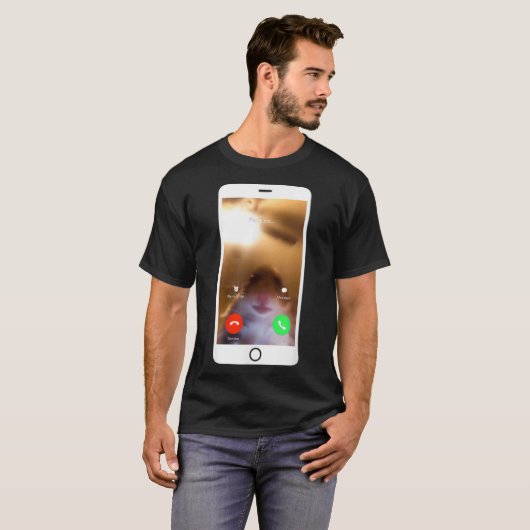 Hamster Roep Meme Front Facing Camera Funny T-shirt (Voorkant volledig)