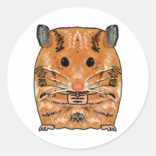 Hamster Ronde Sticker (Voorkant)