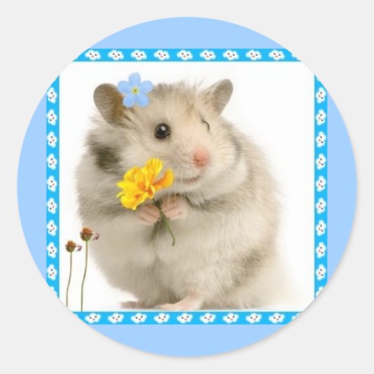 hamster ronde sticker (Voorkant)