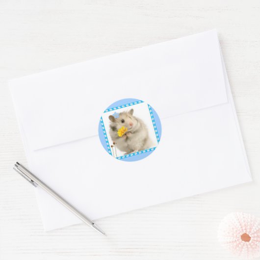 hamster ronde sticker (Envelop)