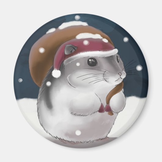 Hamster Santa Magneet (Voorkant)
