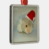 Hamster Santa. Metalen Ornament (Rechts)