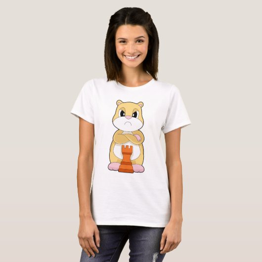 Hamster Schaakstuk King Chess T-shirt (Voorkant volledig)