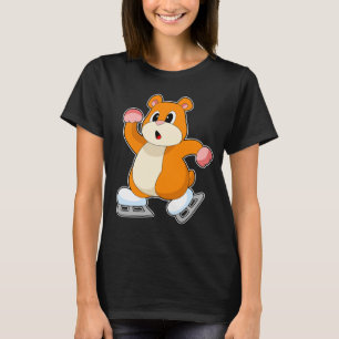 Hamster Schaatsen IJs schaatsen Wintersport T-shirt