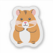 Hamster | Schattig met de hand getekende bruine hu Sticker (Voorkant)