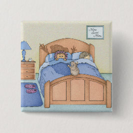 Hamster Shadow Vierkante Button 5,1 Cm