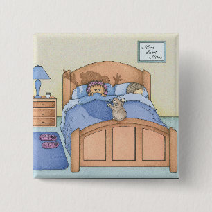 Hamster Shadow Vierkante Button 5,1 Cm