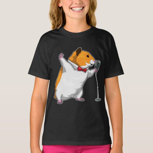 Hamster Singer Microfoon Muziek T-shirt (Voorkant)