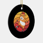 Hamster Skateboard Retro Keramisch Ornament (Rechts)