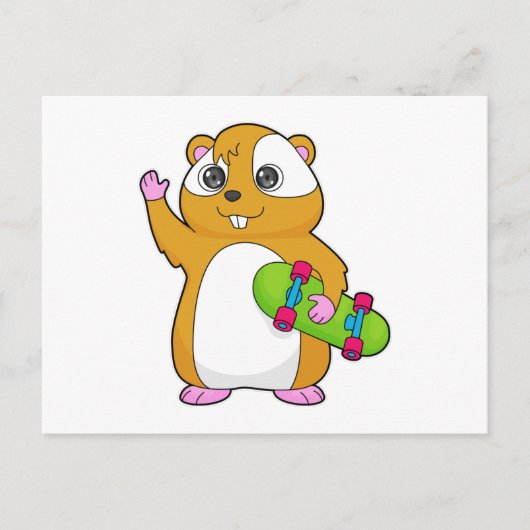 Hamster Skater Skateboard Briefkaart (Voorkant)