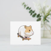 Hamster Skater Skateboard Briefkaart (Staand voorkant)