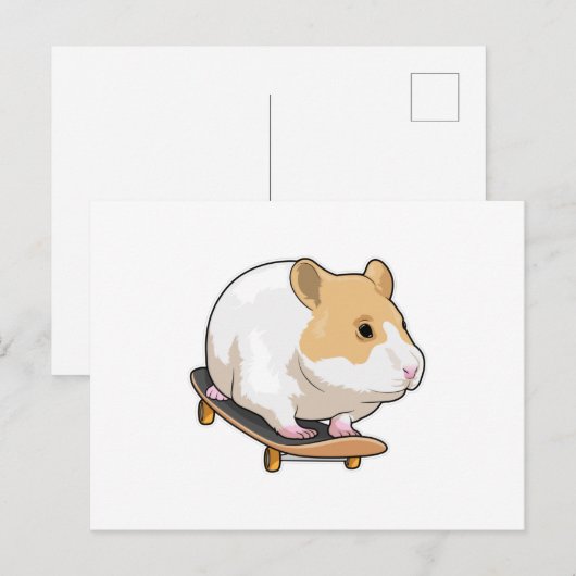 Hamster Skater Skateboard Briefkaart (Voorkant / Achterkant)