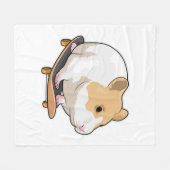 Hamster Skater Skateboard Fleece Deken (Voorkant (Horizontaal))