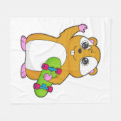 Hamster Skater Skateboard Fleece Deken (Voorkant (Horizontaal))
