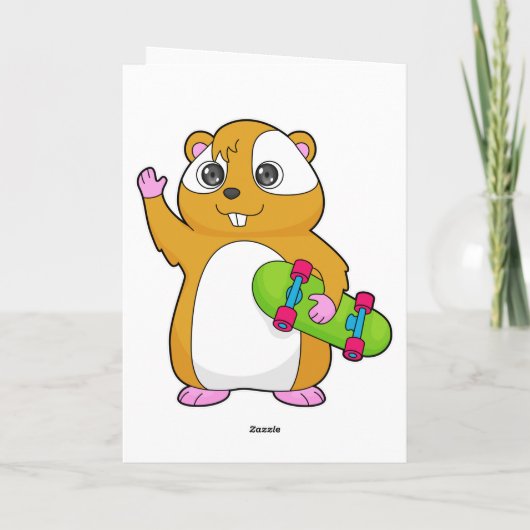 Hamster Skater Skateboard Kaart (Achterkant)