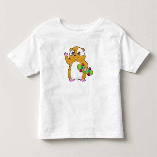 Hamster Skater Skateboard Kinder Shirts (Voorkant)
