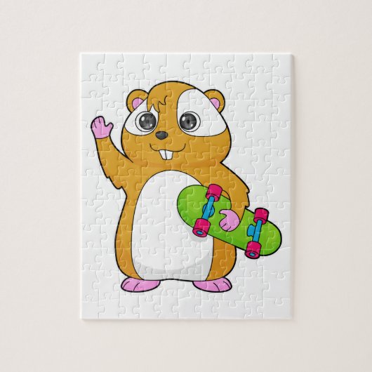 Hamster Skater Skateboard Legpuzzel (Verticaal)