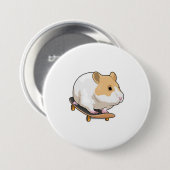 Hamster Skater Skateboard Ronde Button 7,6 Cm (Voorkant /achterkant)