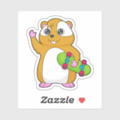Hamster Skater Skateboard Sticker (Vel)