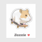 Hamster Skater Skateboard Sticker (Vel)