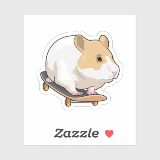 Hamster Skater Skateboard Sticker (Vel)