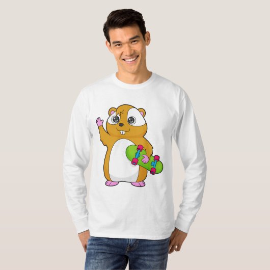 Hamster Skater Skateboard T-shirt (Voorkant volledig)