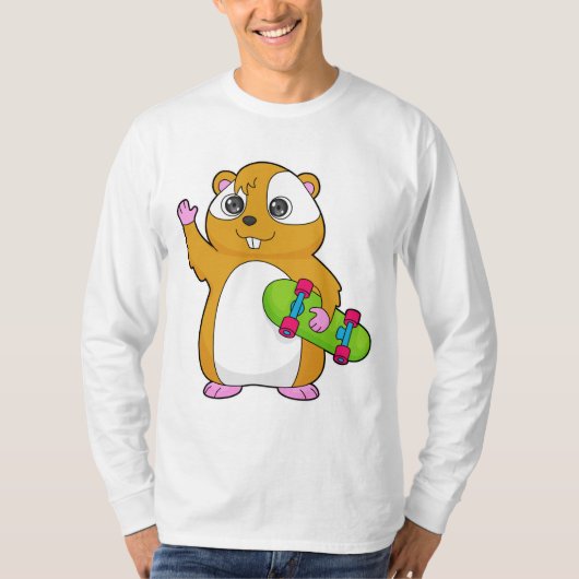 Hamster Skater Skateboard T-shirt (Voorkant)