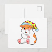 Hamster slaapt met slaapkop briefkaart (Voorkant / Achterkant)