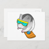 Hamster Snowboarder Snowboard Briefkaart (Voorkant / Achterkant)
