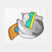 Hamster Snowboarder Snowboard Fleece Deken (Voorkant (Horizontaal))