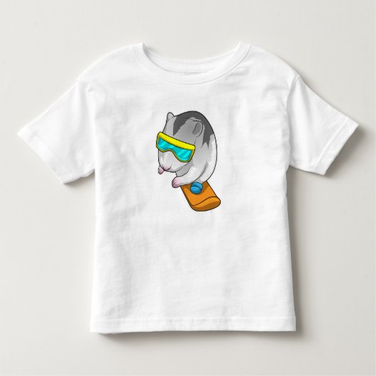 Hamster Snowboarder Snowboard Kinder Shirts (Voorkant)