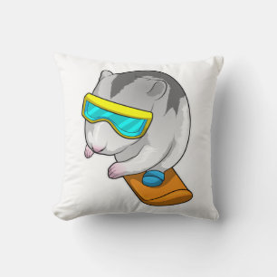 Hamster Snowboarder Snowboard Kussen