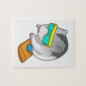 Hamster Snowboarder Snowboard Legpuzzel (Horizontaal)