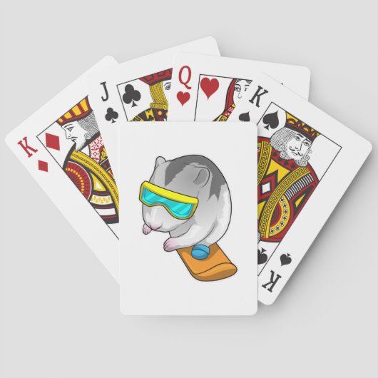 Hamster Snowboarder Snowboard Pokerkaarten (Achterkant)