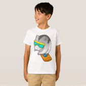 Hamster Snowboarder Snowboard T-shirt (Voorkant volledig)