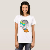 Hamster Snowboarder Snowboard T-shirt (Voorkant volledig)