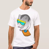 Hamster Snowboarder Snowboard T-shirt (Voorkant)