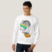 Hamster Snowboarder Snowboard Trui (Voorkant volledig)