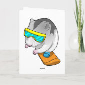 Hamster Snowboarder Snowboarden Kaart (Achterkant)