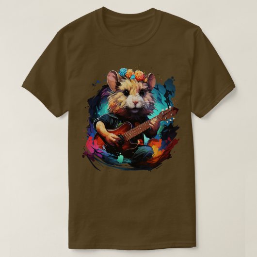 Hamster speelt gitaar t-shirt (Design voorkant)
