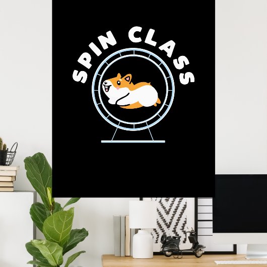 Hamster Spin Class Poster (Thuiskantoor)