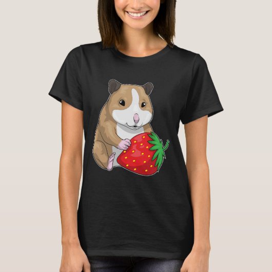 Hamster Strawberry Fruit T-shirt (Voorkant)