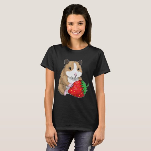 Hamster Strawberry Fruit T-shirt (Voorkant volledig)