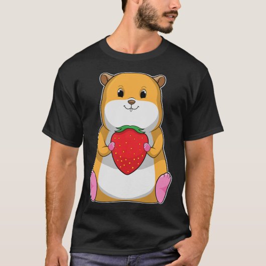 Hamster Strawberry Fruit T-shirt (Voorkant)
