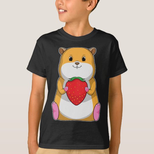Hamster Strawberry Fruit T-shirt (Voorkant)