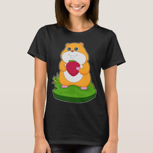 Hamster Strawberry Fruit T-shirt (Voorkant)